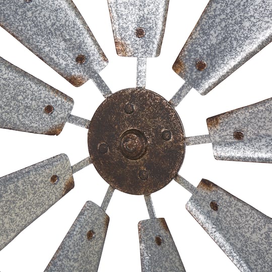 Glitzhome® 22" Farmhouse Metal Galvanized Wind Spinner Wall Décor